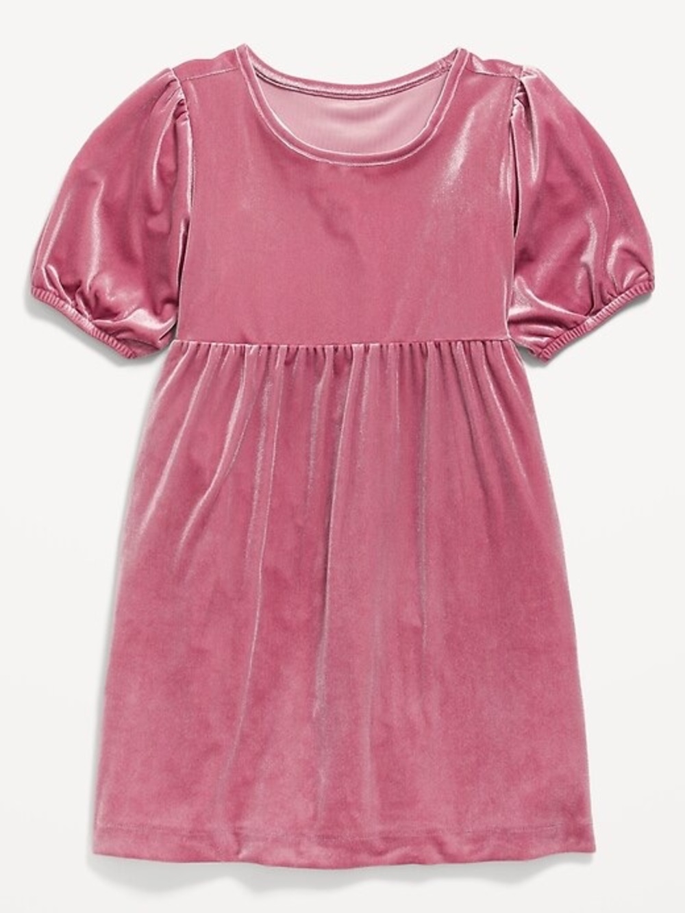 Old Navy Velvet Puff-Sleeve Dress - Rose Pink